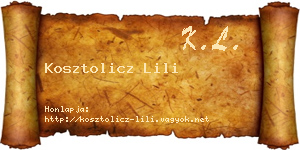 Kosztolicz Lili névjegykártya